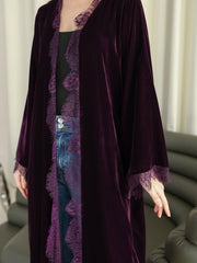 The purple valvet abaya