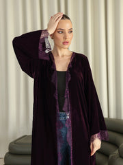 The purple valvet abaya