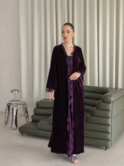 The purple valvet abaya